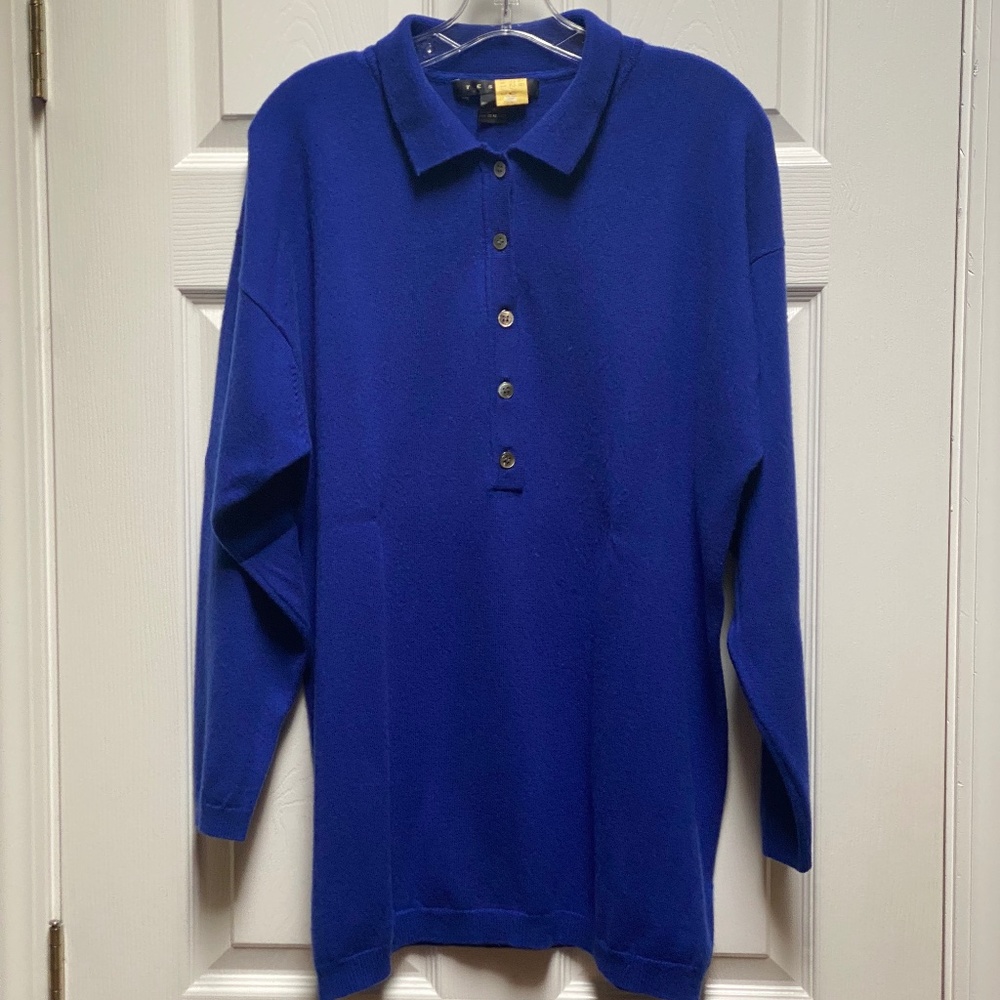 Tesori Royal Blue 100% Cashmere Sweater